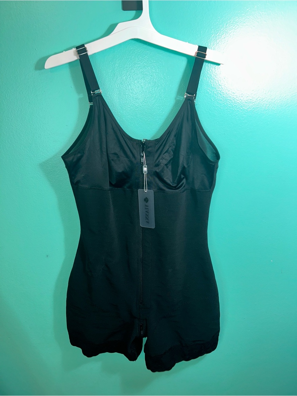 Black Women's Shapewear Bodysuit with Adjustable Straps